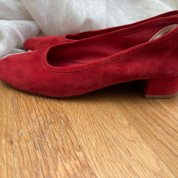 Maryam Nassir Zadeh Red Suede Roberta heels size 7 Mnz - Picture 6 of 8